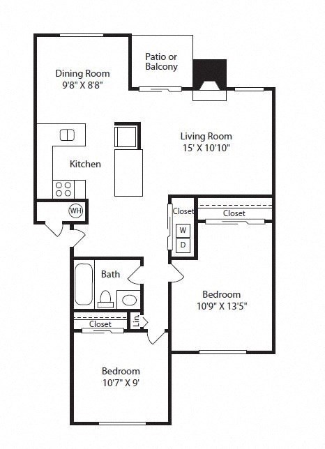 Nickel Creek Apartments in Lynwood, Washington B1 Floor Plan